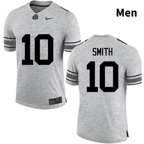 Ohio State Buckeyes Troy Smith Men's #10 Gray Game Stitched College Football Jersey